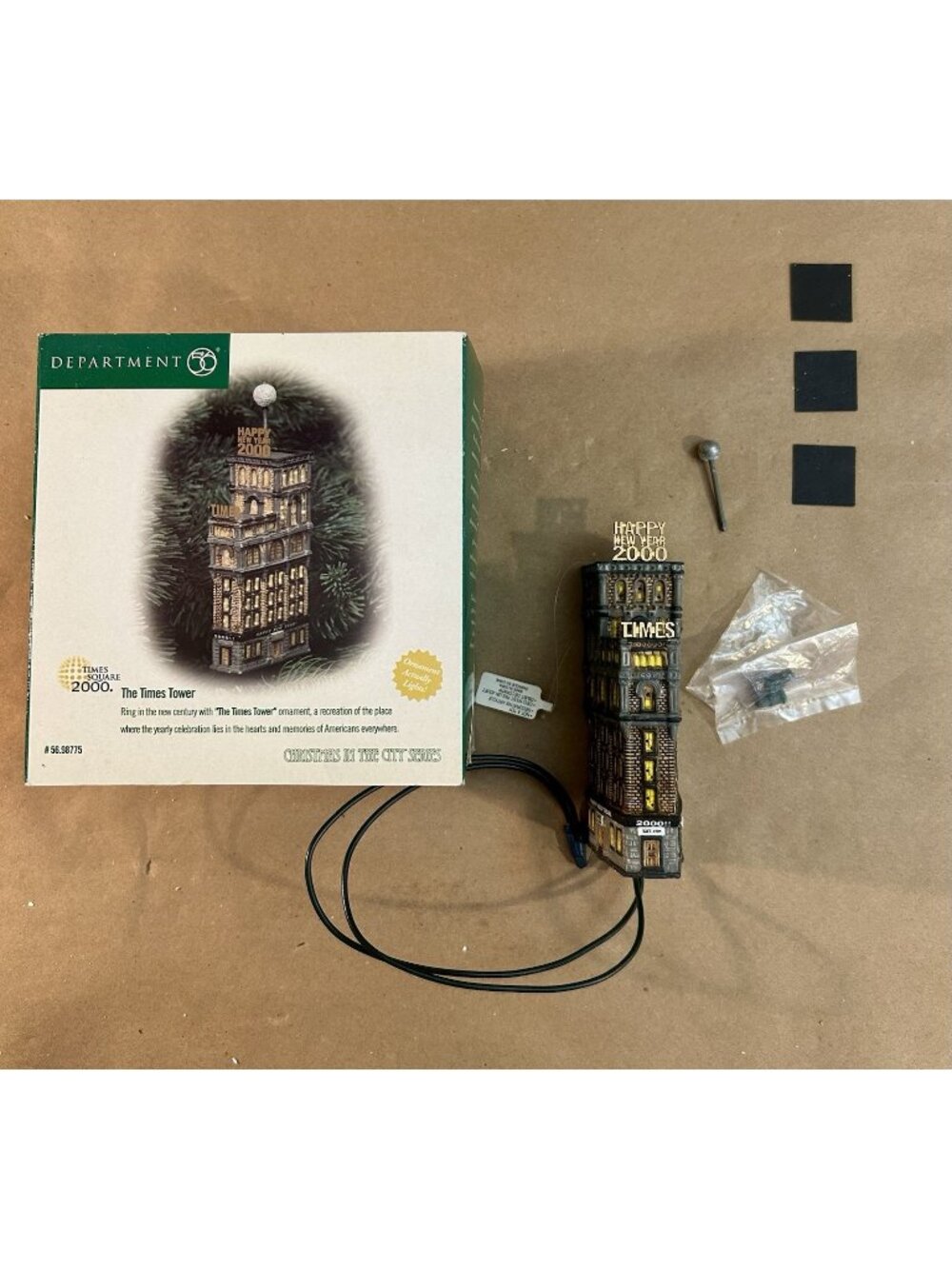 Dept 56 The Times Tower Christmas in the City Classic Ornament New/Open Box